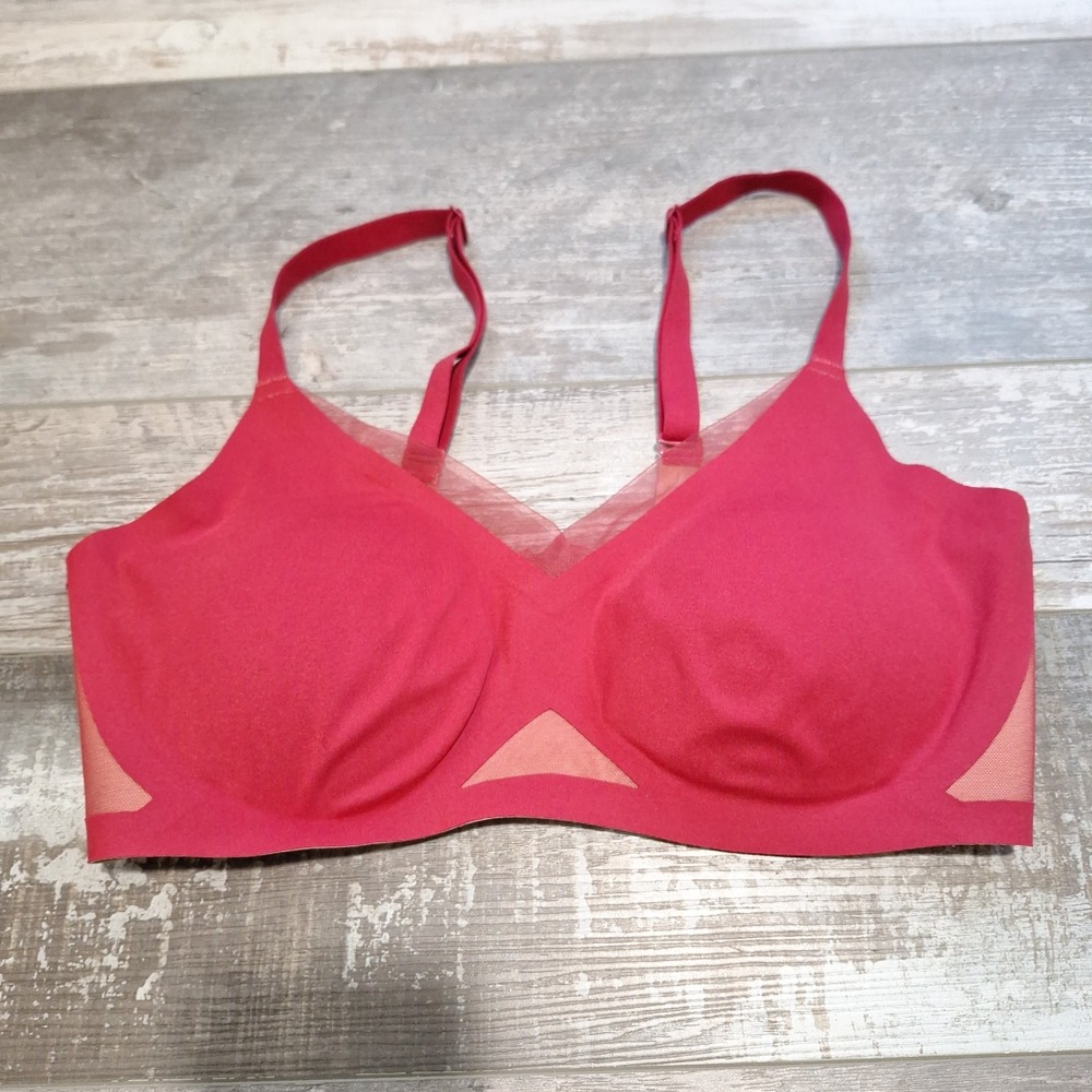 HONEYLOVE Crossover Bra Red Size Medium Wireless Comfort